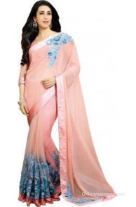 Hitansh Fashion Embriodered Fashion Net, Chiffon Sari